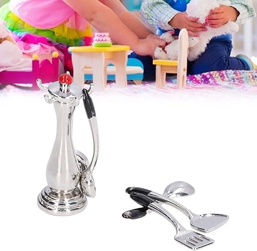 Miniatura 3 de Paquete de 6 mini accesorios de cocina 112 para el hogar, utensilios de cocina en miniatura, accesorios de decoración de casa de muñecas, cuchara,