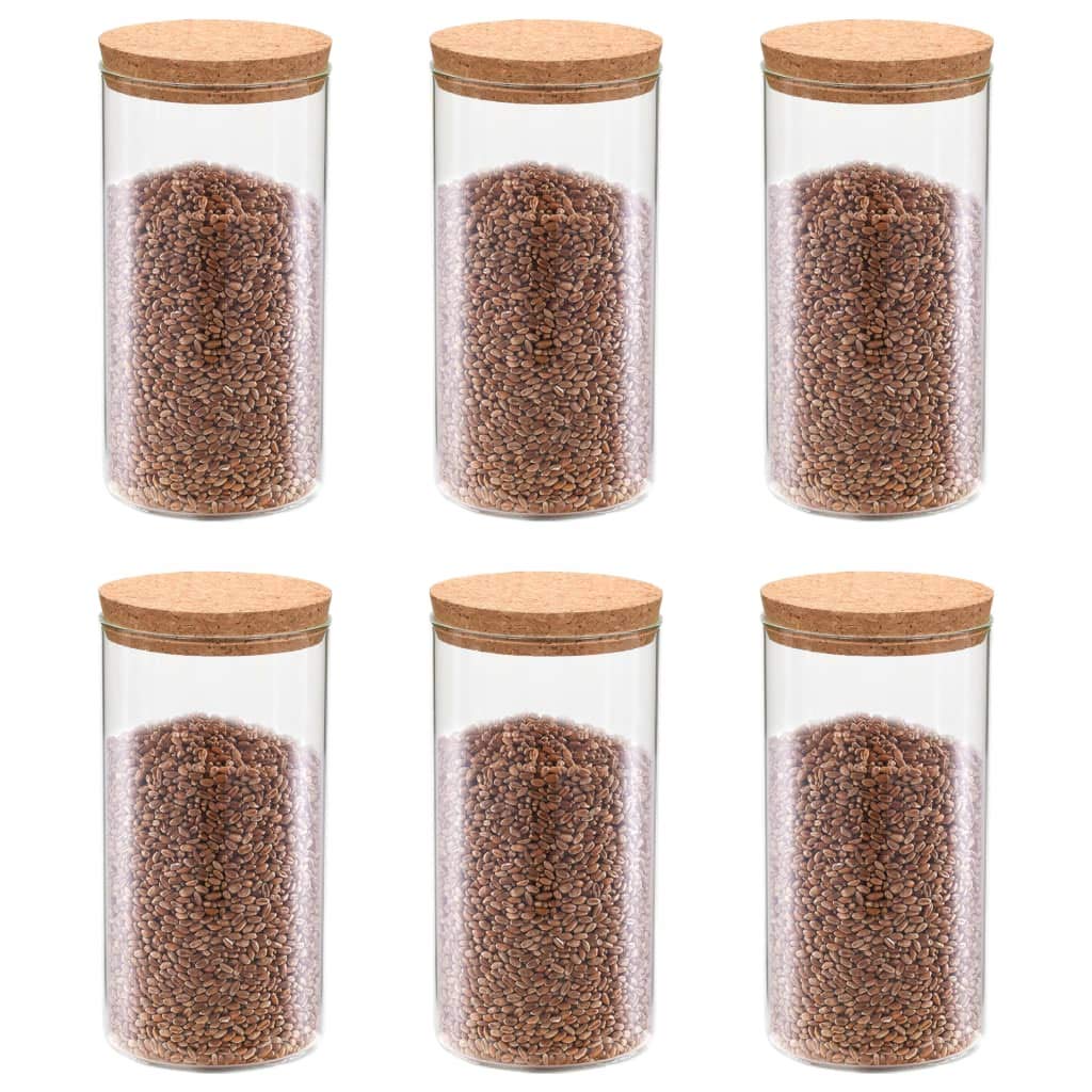 Festnight 6 STK Vorratsgläser Set Sturzglas 1400 ml mit Korkdeckel Marmeladenglas Einmachglas Einweckglas