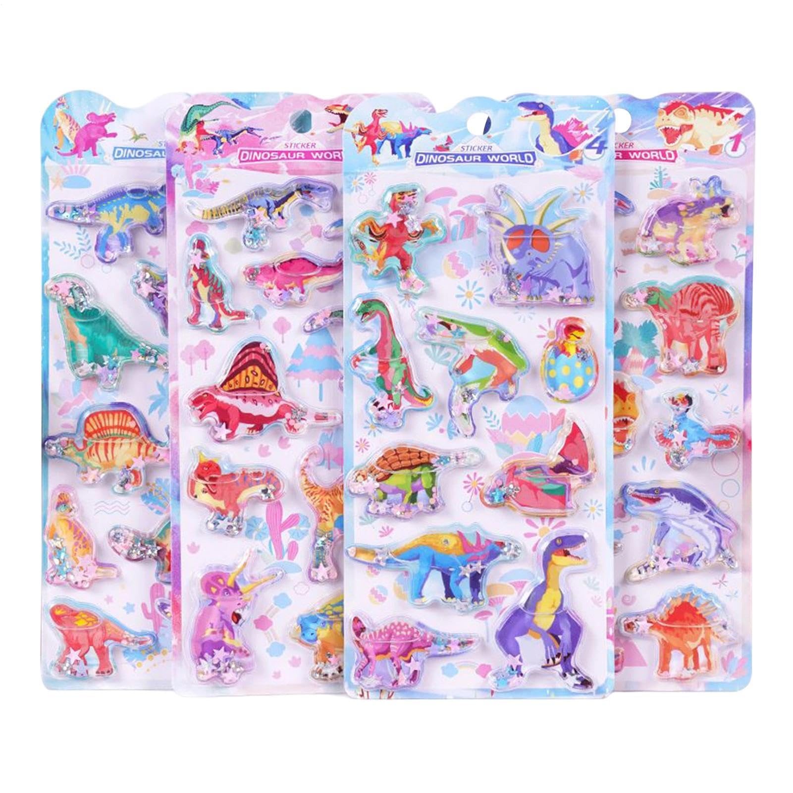 Amazon.co.jp: ウォーターシール ぷくぷく 水入り 、 4枚 恐竜おもちゃ