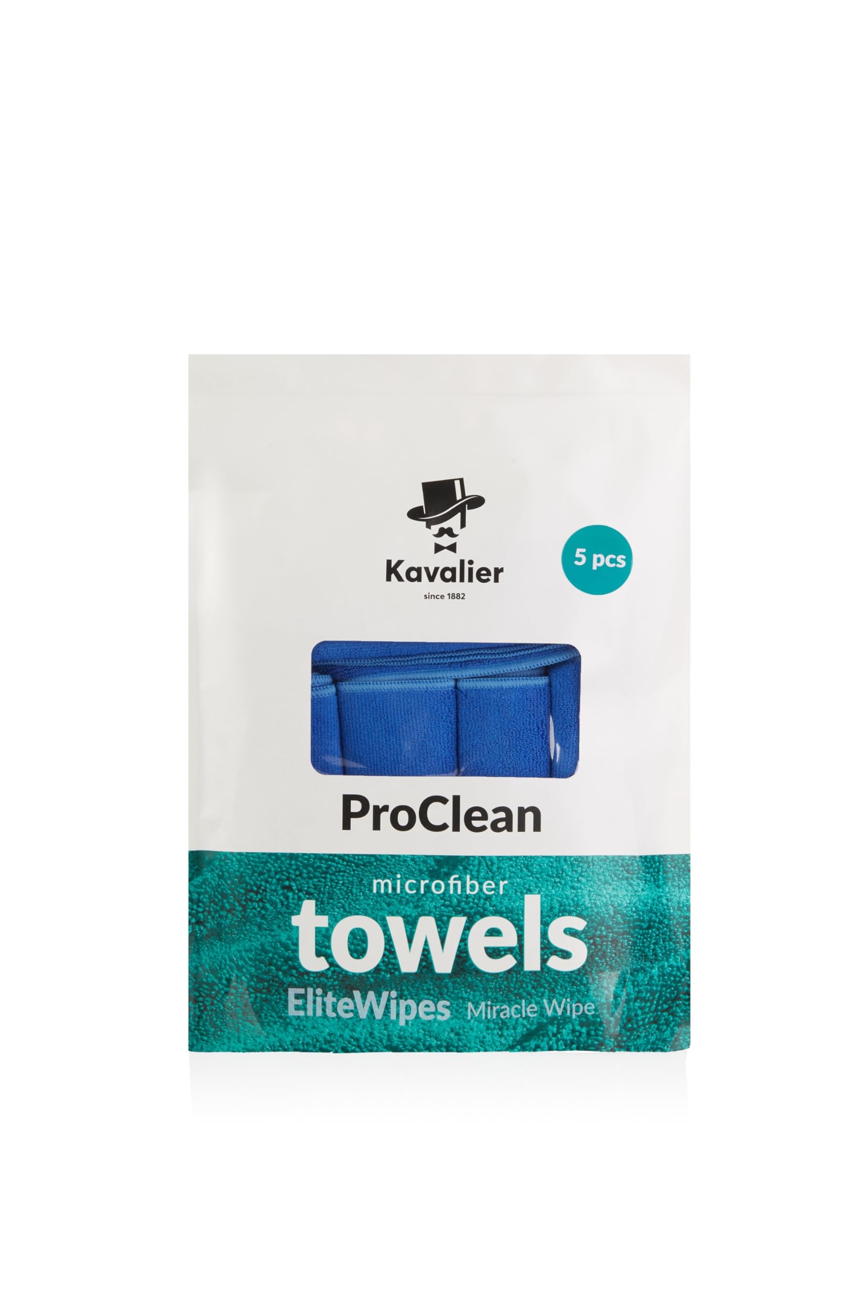 Kavalier ProClean - Miracle Wipe - Microfiber Blue Towel Set for Ultimate Cleaning Efficiency - 41x41cm - 350 GSM - 5 Units Pack - Blue - Image 2
