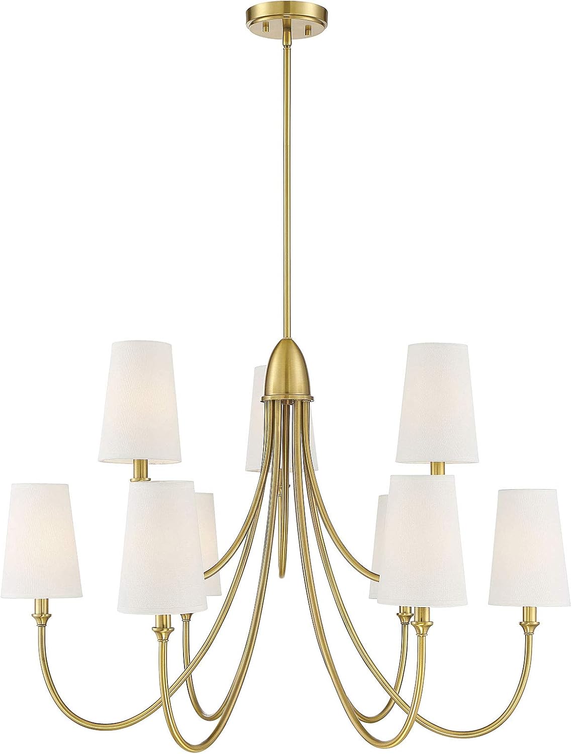 Savoy Essentials 1-2541-9-322 Cameron Chandelier, 9-Light 360 Total Watts, Warm Brass