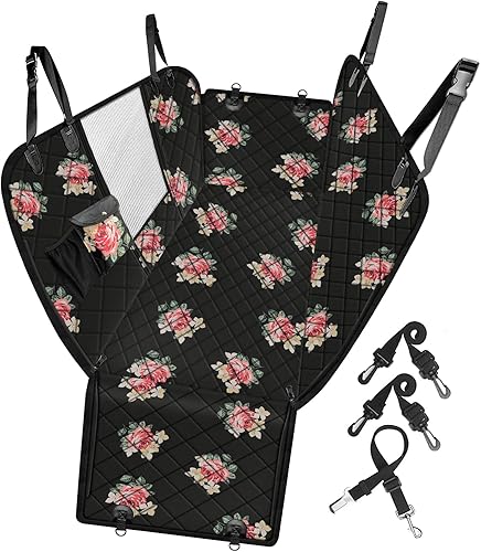 Miniatura 1 de Femuar Funda de asiento de coche para perro, impermeable, antideslizante, para asiento trasero con bolsillos de almacenamiento, ventana visual de