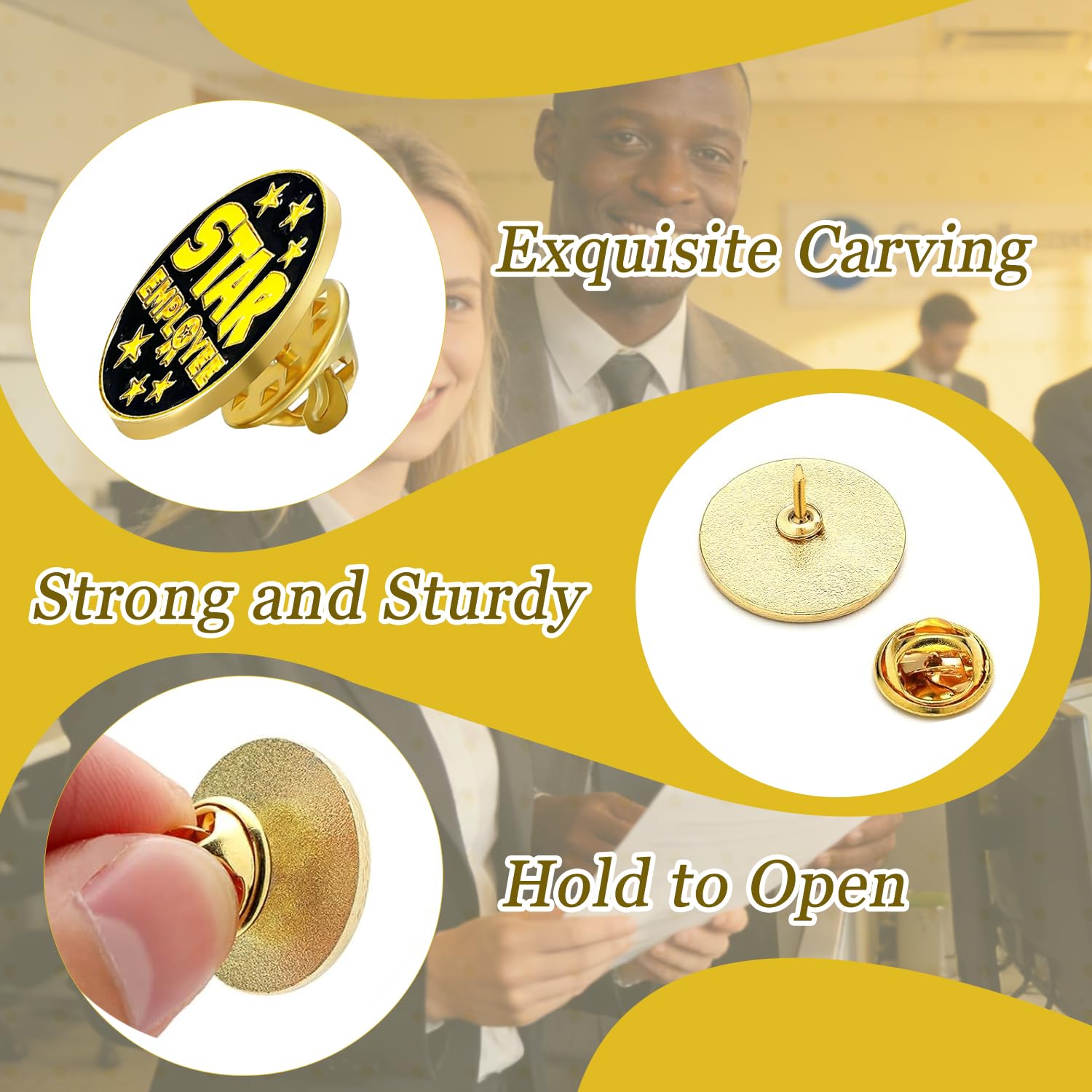Snapklik.com : 48 Pcs Recognition Pins Employee Of The Month Lapel Pin ...