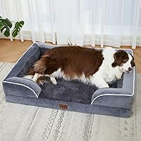 Vista 193 de Comfort Expression - Cama ortopédica para perros extragrandes, 53 x 42 pulgadas, cama impermeable y de apoyo de espuma con cojines removibles