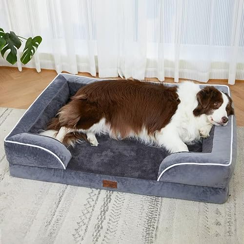 Miniatura 193 de Comfort Expression - Cama ortopédica para perros extragrandes, 53 x 42 pulgadas, cama impermeable y de apoyo de espuma con cojines removibles, con