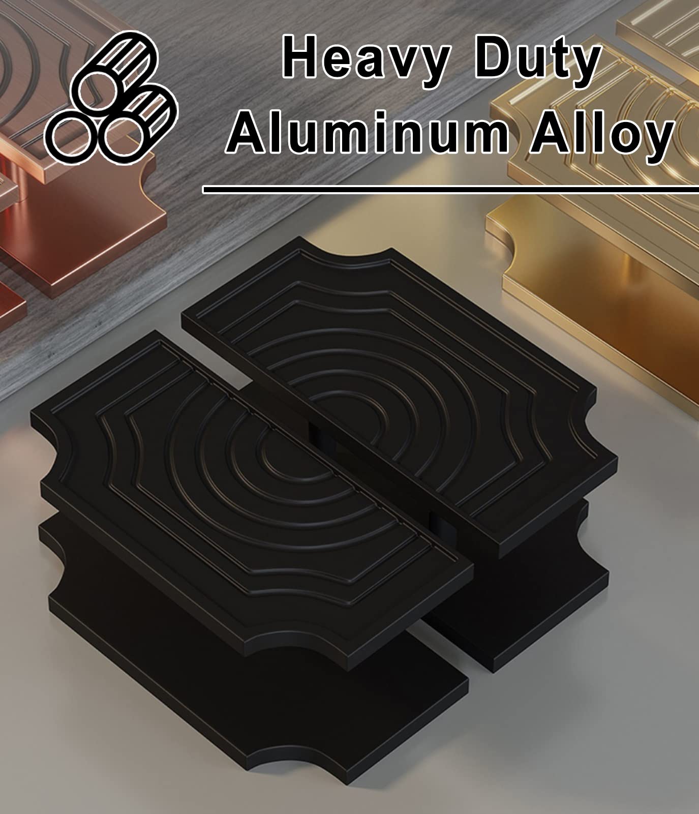 Juego de manillas de Aluminio moldeadas para Empujar/Tirar, Color Oro Antiguo, Cobre Rojo, Bronce y Negro. Manilla para Puertas de Madera y Vidrio. Máxima relación Calida