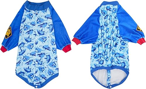 Miniatura 7 de LovinPet Chaleco de pijama para perros grandes ropa de invierno ligera de franela para perro, tela agradable a la piel que brilla en la oscuridad,