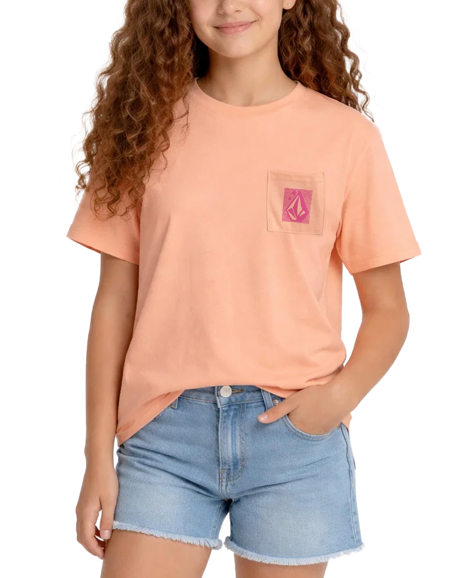 Volcom Girls Shirts - Casual Crewneck Short Sleeve Graphic Tee Trendy Tops - Breathable Girls Summer Clothes