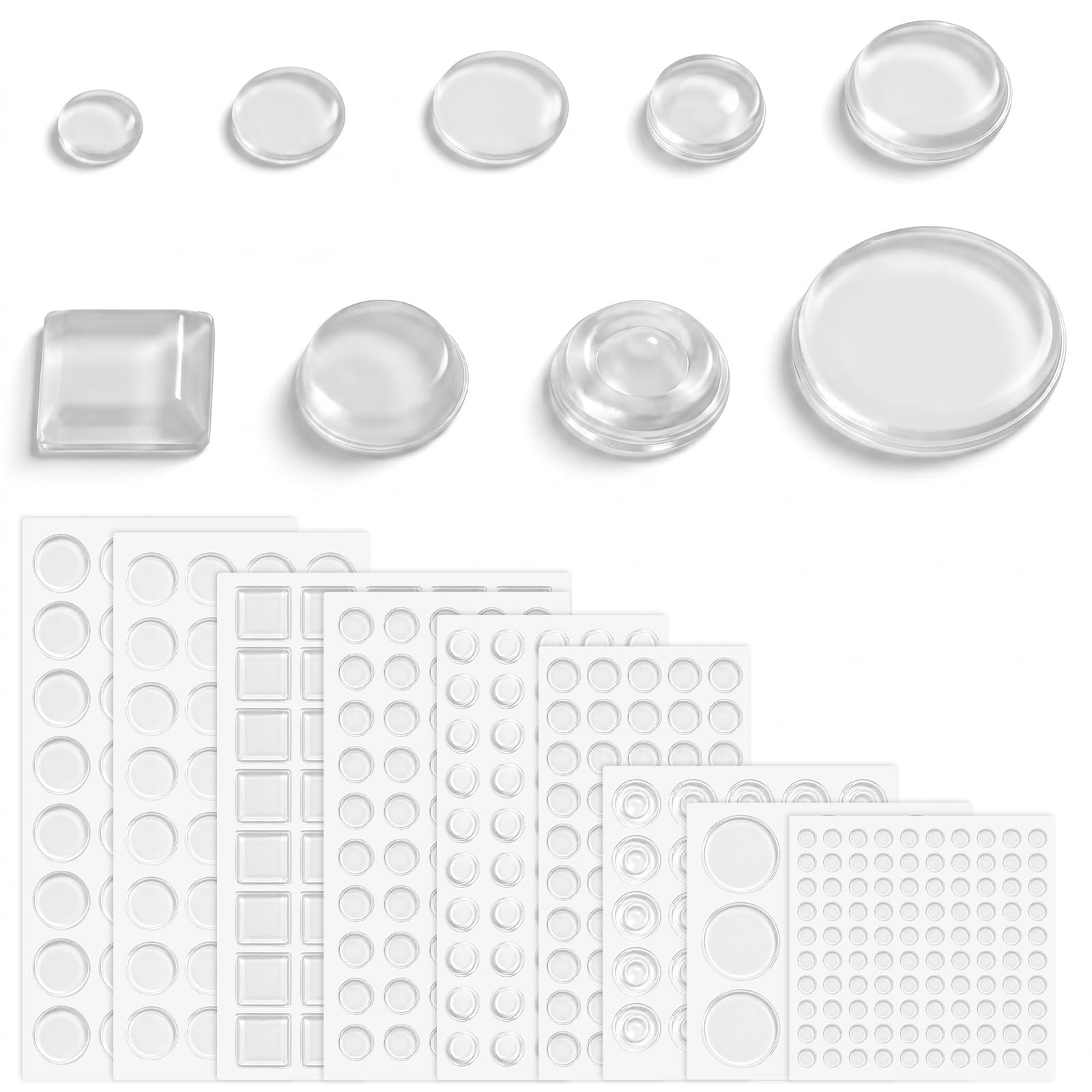 388 Pcs Clear Rubber Feet, Adhesive Furniture Bumpers, Rubber Pads