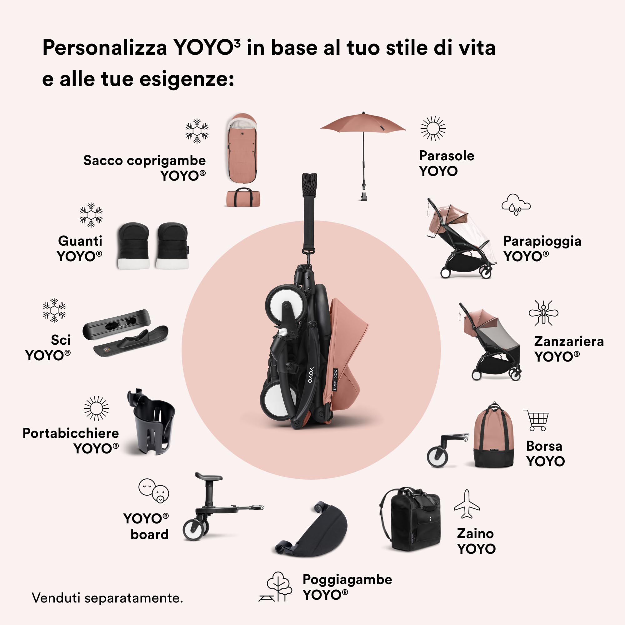 Zaino Stokke YOYO - Proteggi e trasporta il tuo passeggino - Design leggero e resistente - Include cinghia per attaccarlo alla valigia