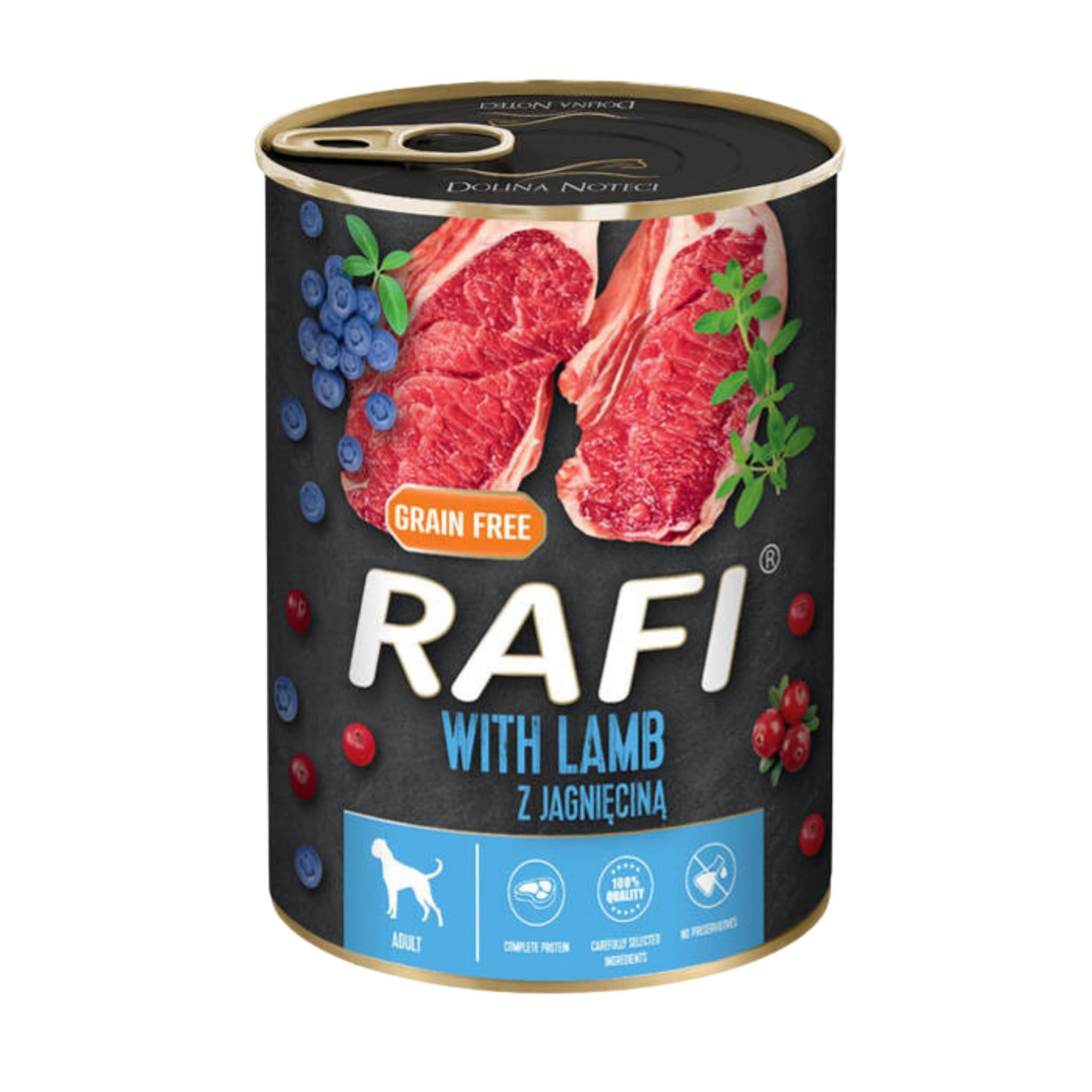 Rafi Complete Adult Wet Dog Food, Lamb, 400g Can