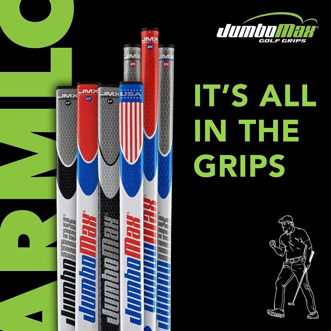 JumboMax Putter Grips JumboFlat 17 Golf Putter Grip, Oversize ArmLock Grip Profile, Red/White/Blue w/USA Flag