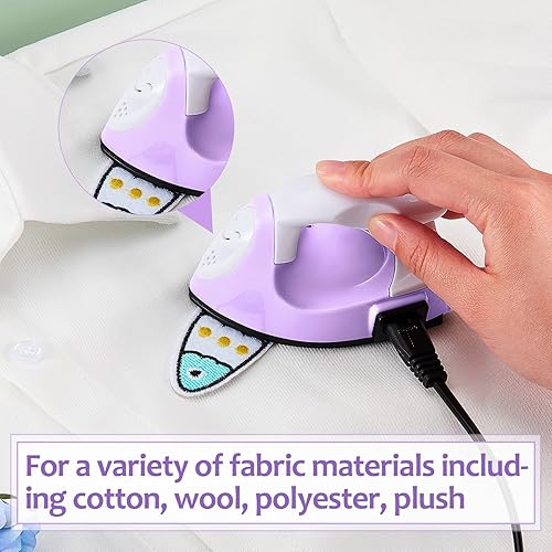 Miniatura 6 de Honoson - Plancha pequeña, térmica, portátil, con accesorios de base de carga, ideal para cuentas para planchar, parches, bricolaje, zapatos, Morado