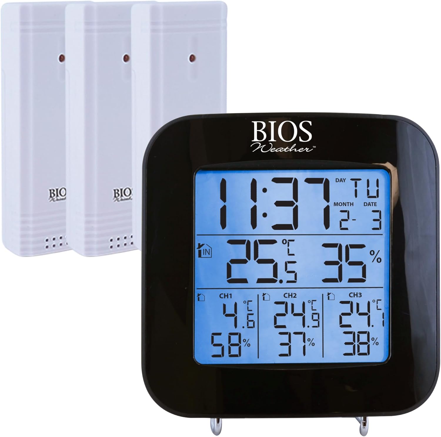 BIOS Indoor/Outdoor Thermometer with 3 Sensors