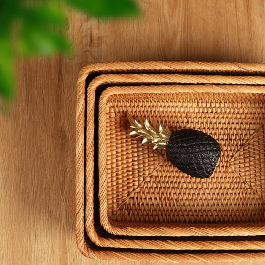 Amazon｜MJKQ9 籐製バスケット 田園風 33*23*11cm 収納ボックス