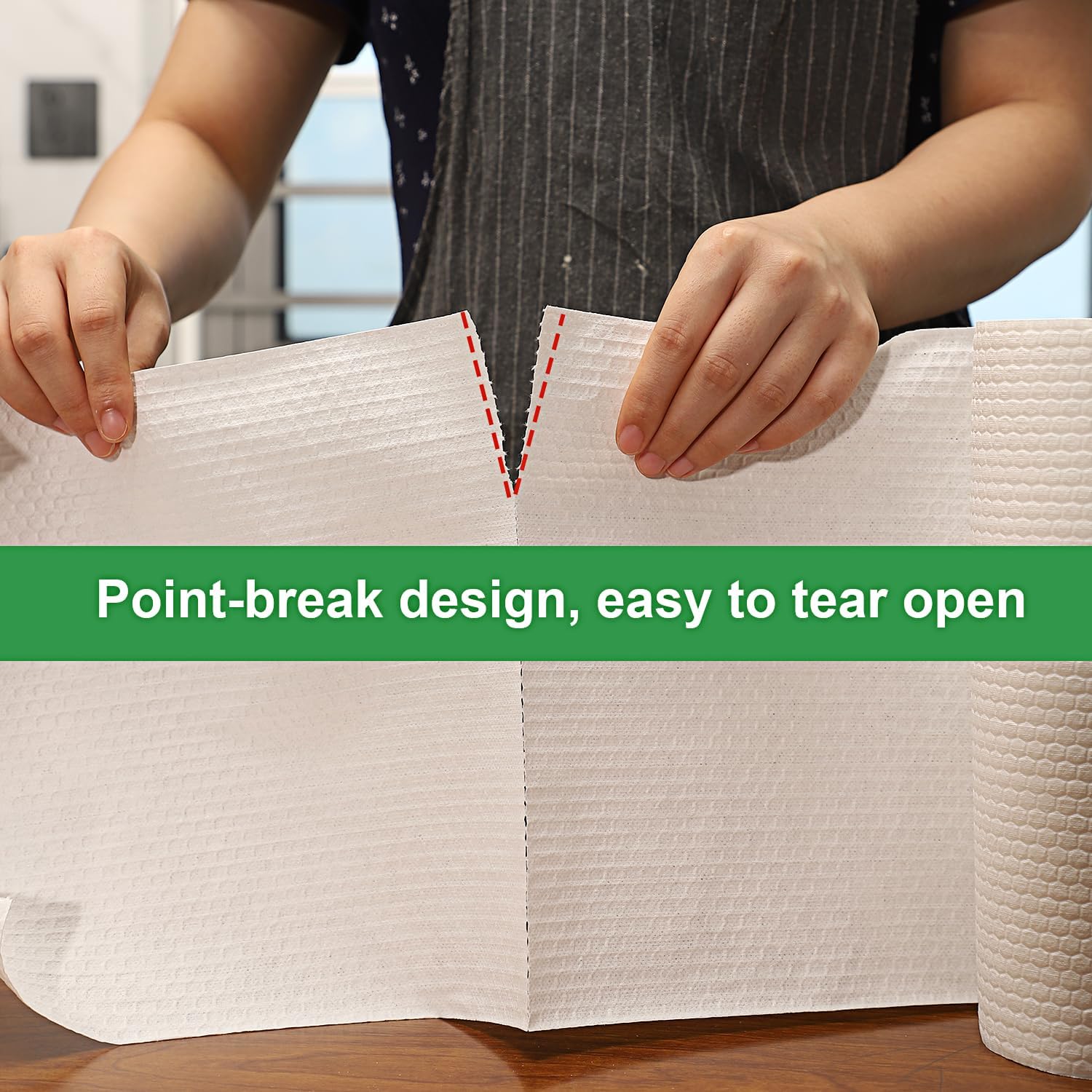 Disposable Kitchen Cloths – Wet/Dry Dish-Use Dishcloth, Super Durable, Reusable Paper Towel – Used for Various Cleaning Scenarios – 4 Roll 200 Sheets （White） - Image 7