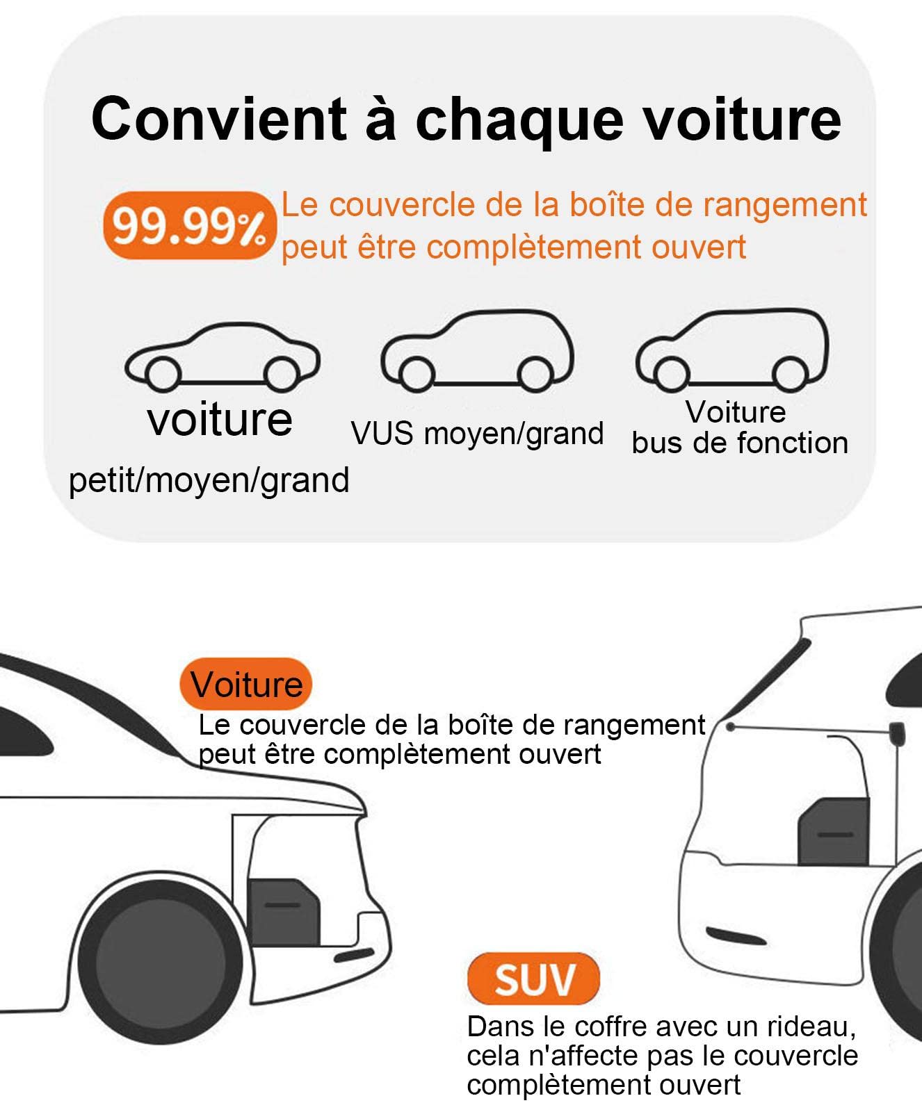 Organiseur de Coffre, Logo personnalisé Organisateur de Coffre, Organiseur de Coffre de Voiture Pliable, Imperméable, Grande Capacité, Organiseur de Coffre avec Manipuler Résistant