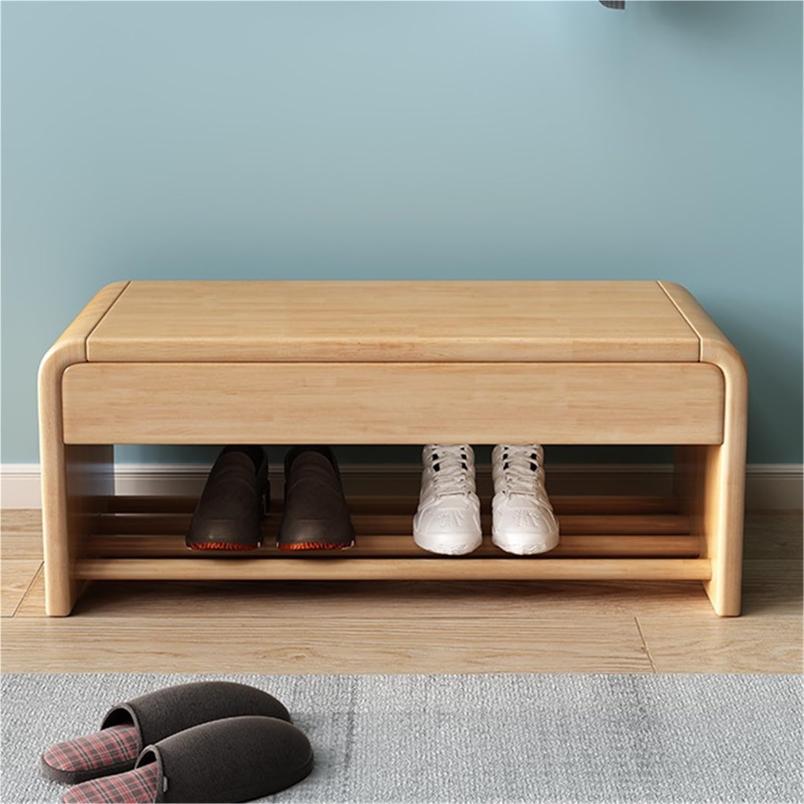 Banc de rangement à chaussures en bois pour stopper le désordre de votre entrée