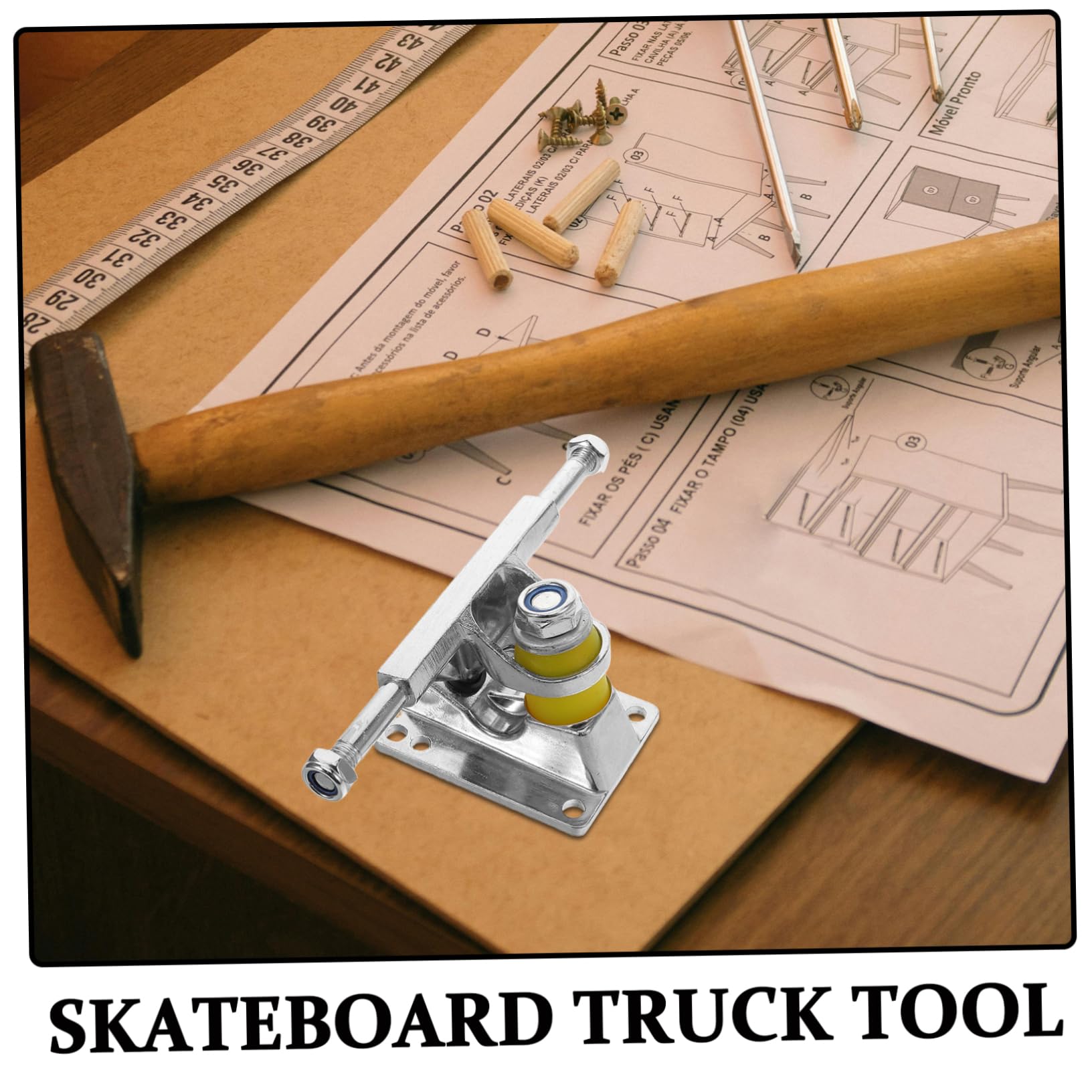 GANAZONO Trucks Construction de de D'aluminium Argenté Alliage Skateboard en Accessoire Duo Robuste et Matériau Réutilisable pour Remplacement et Support de Planche