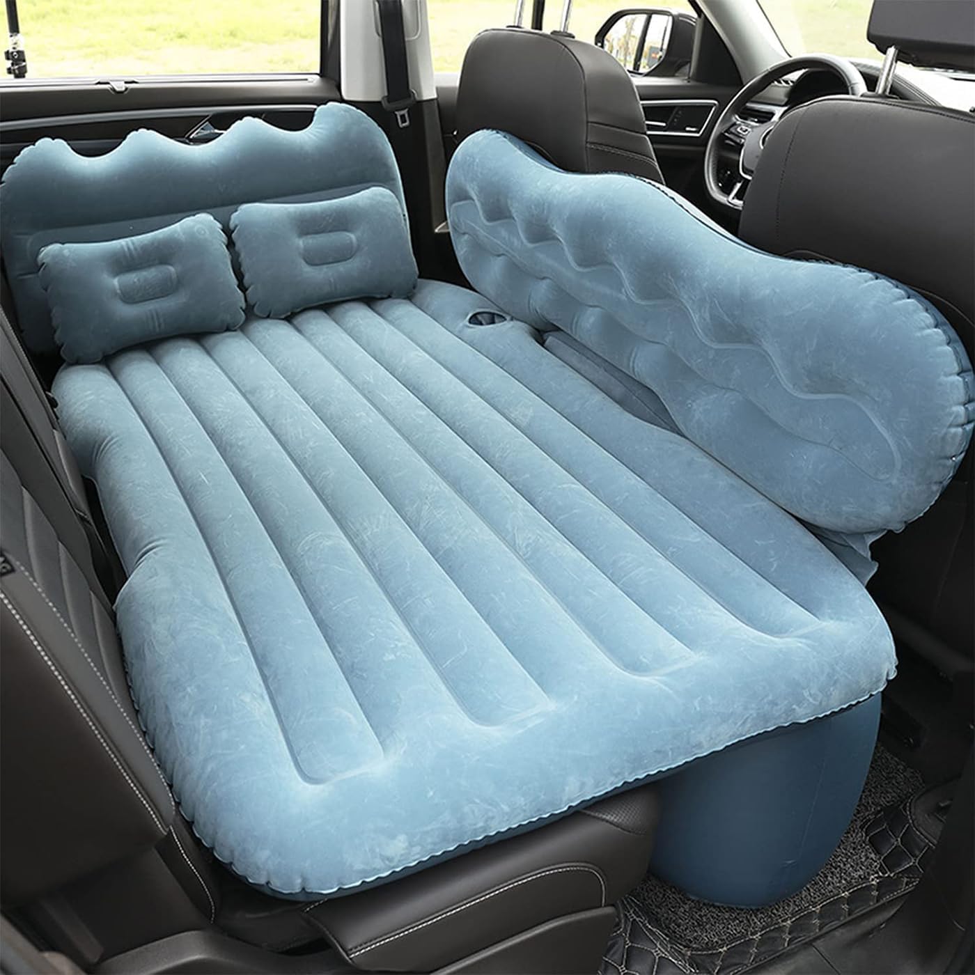 CWMAD Car Inflatable Mattress for Skoda Superb III, Blow Up Mattress Outdoor Travel Camping Sleeping Air Bed Car Mattress for Back of Cars,Blue
