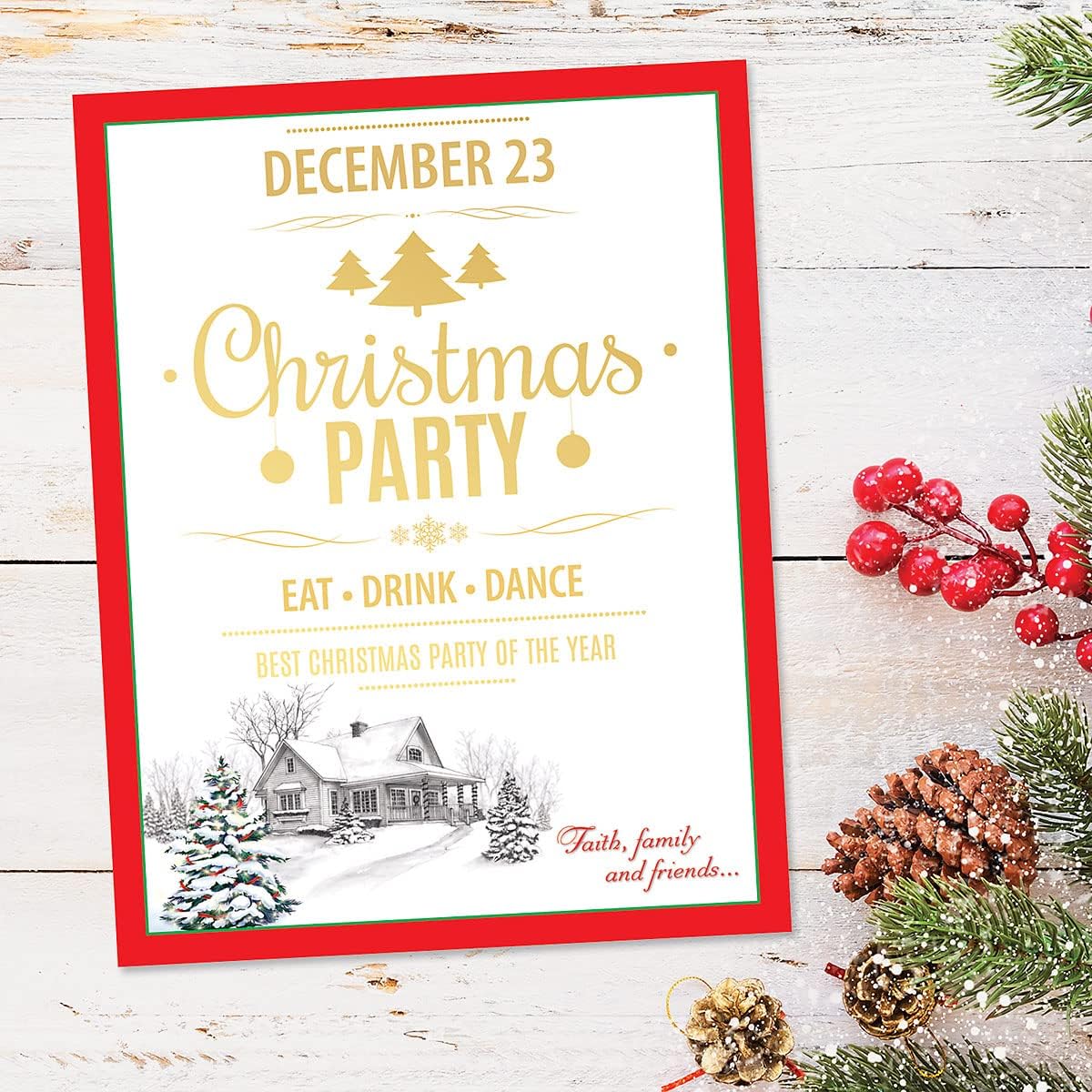 Winter Home Christmas Stationery - Holiday Letters, Printer Paper, 25 Sheets, 8½ x 11 Inch, by Current image 3