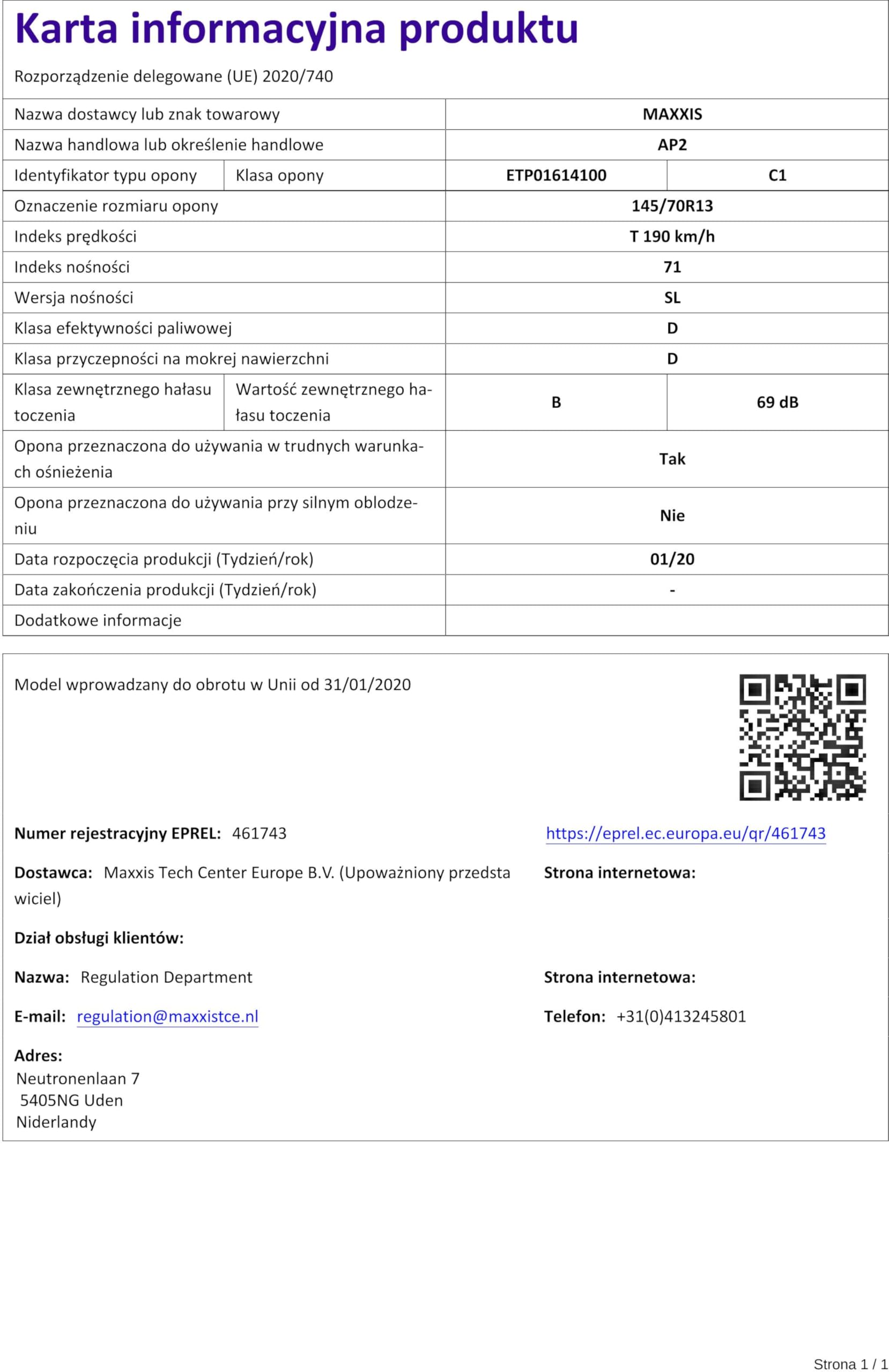 Maxxis AP2 All Season M+S - 145/70R13 71T - Ganzjahresreifen