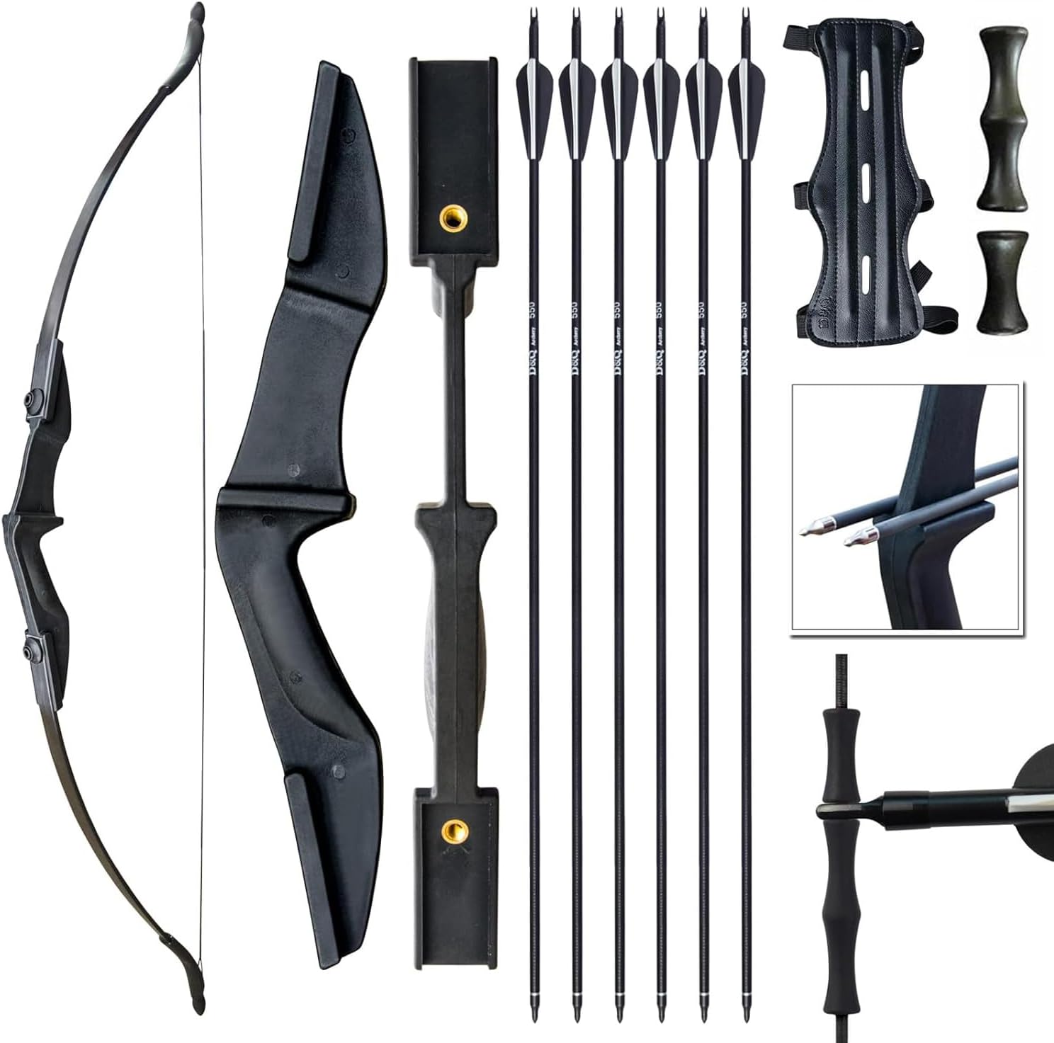 Archery Bow for Adult Beginner, Left and Right Handed Recurve Bow and Arrow 20LB 30LB 40LB Takedown Bow Set Easy to Assemble