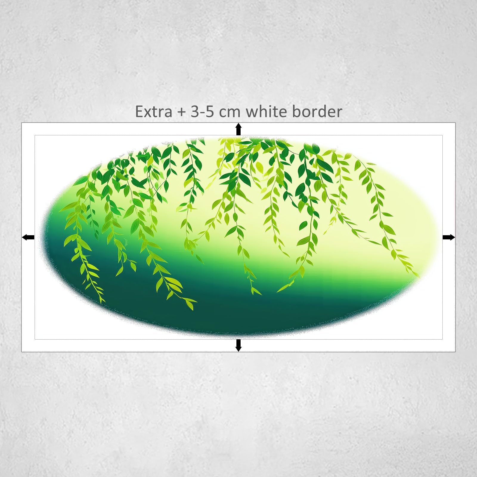 Generisch Leinwandbild mit Rahmen Grüne Weidenblätter 100x75cm Wandbild Kunstdruck auf Leinwand, Modern Wanddeko für Wohnzimmer Schlafzimmer Badezimmer Flur Dekoration