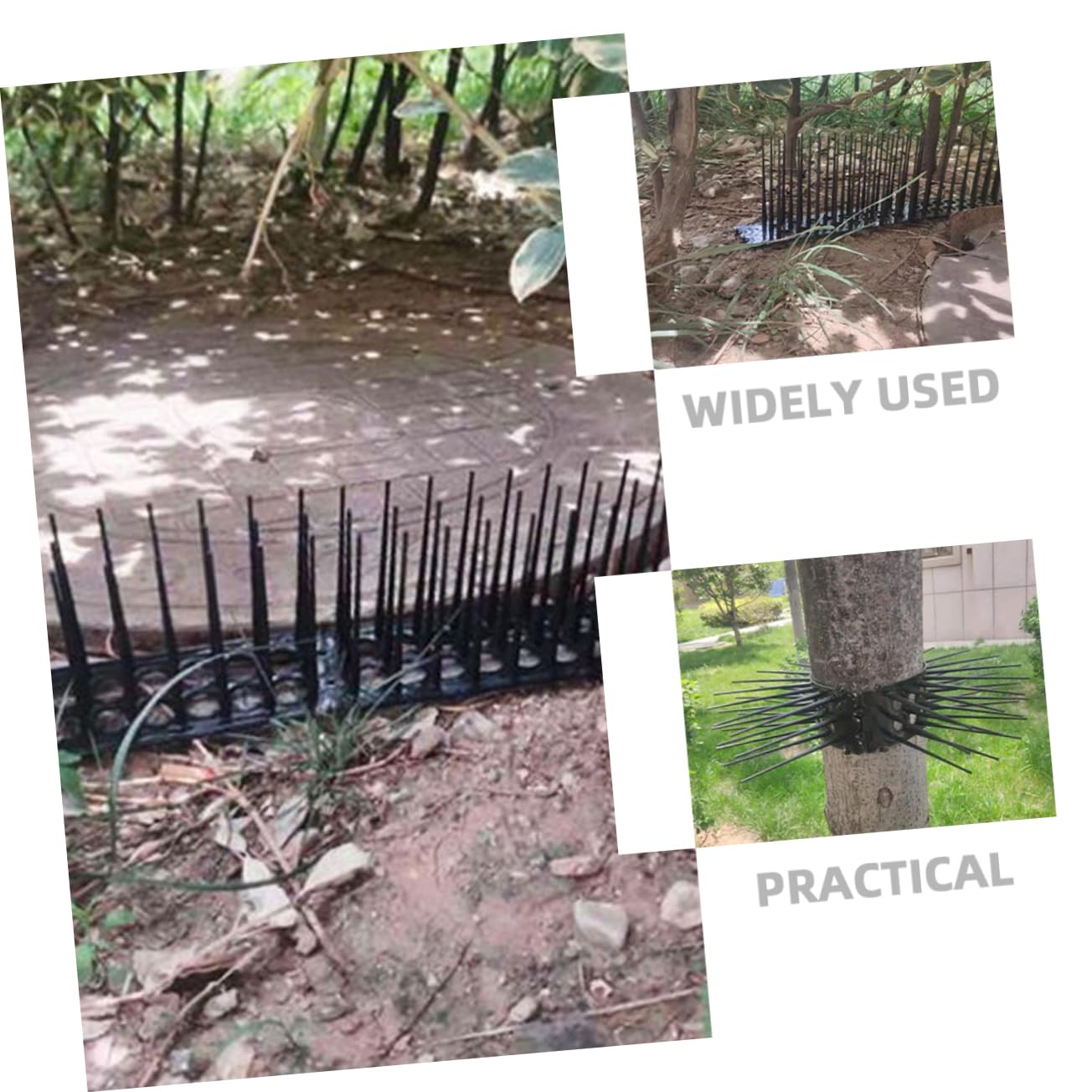 WOONEKY 9stücke Vogelabwehr-Spikes Kunststoff Effektiver Schutz Für Garten Und Zäune Gegen Tauben Katzen Raben Und Andere Tiere Einfache Installation Hohe Wirksamkeit Design