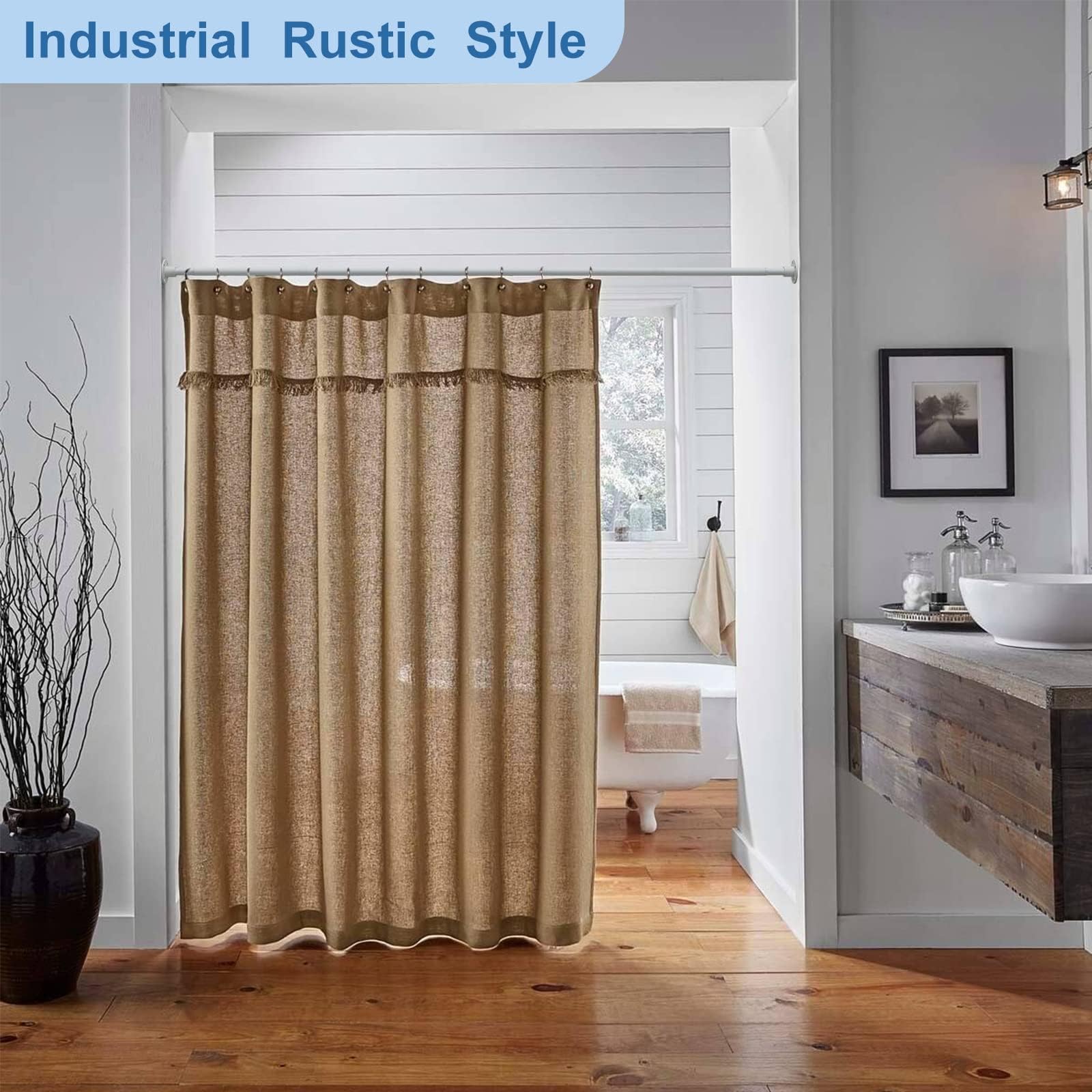 Bastone per tende 70-230 cm, Bastone per tende da doccia estraibile bianco opaco per bagno, finestra, guardaroba