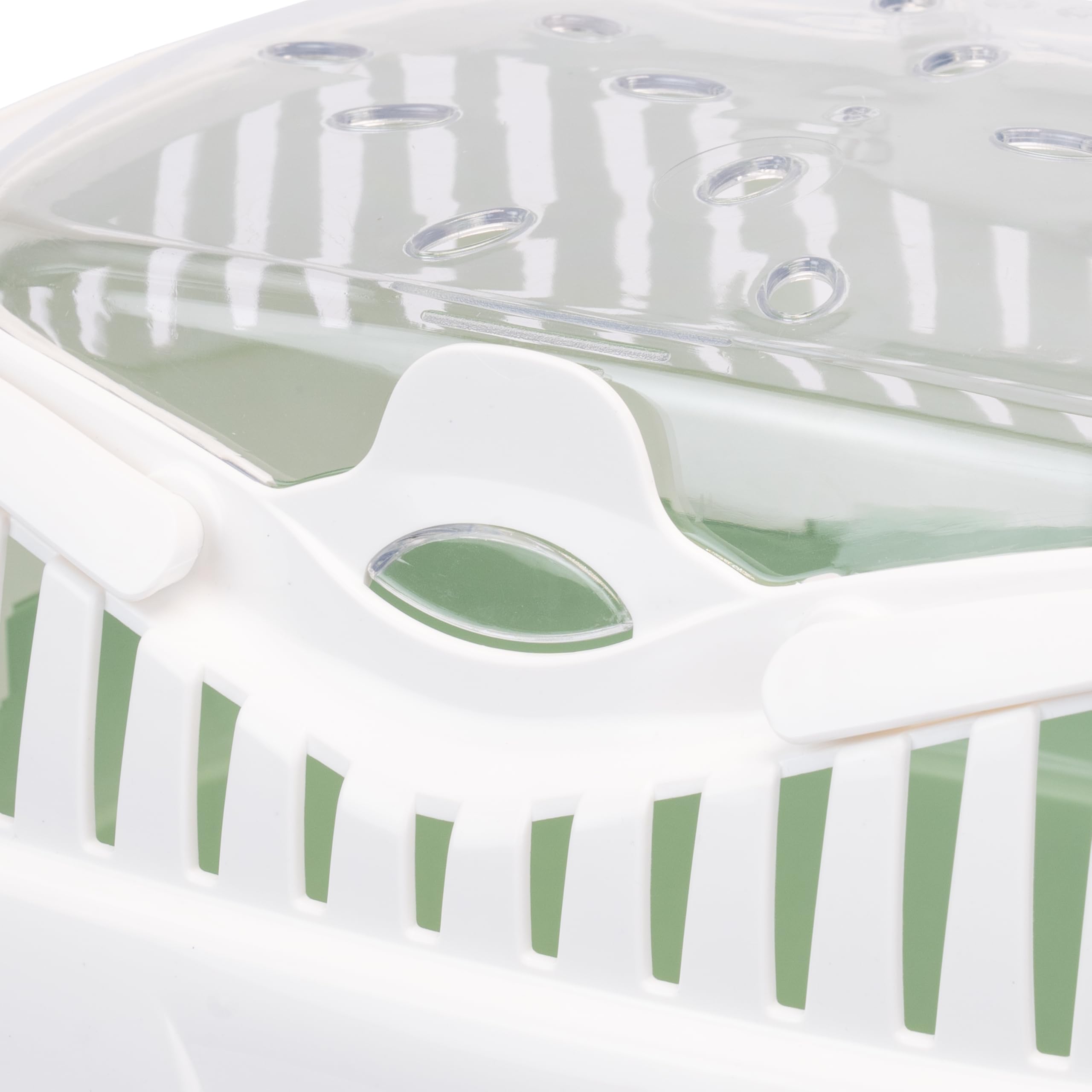 Ferplast Trasportín para Conejos, Conejillos de Indias y Ratones ALADINO Large Jaula de Viaje para roedores y Conejos, Plástico, Rejillas de ventilación, Cómoda asa, 36 x 26 x h 23 cm Verde