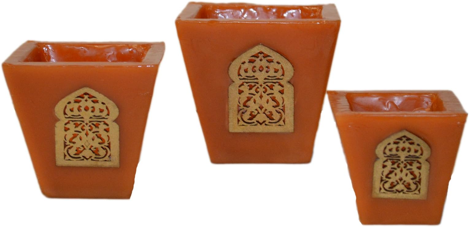 Moroccan Handmade Candle Holder Wax for Tea-Light Votive Home Decoration Set of 3