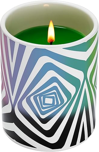 Vela perfumada de cerámica que cambia de color lento, 12 oz - Vibin' Green
