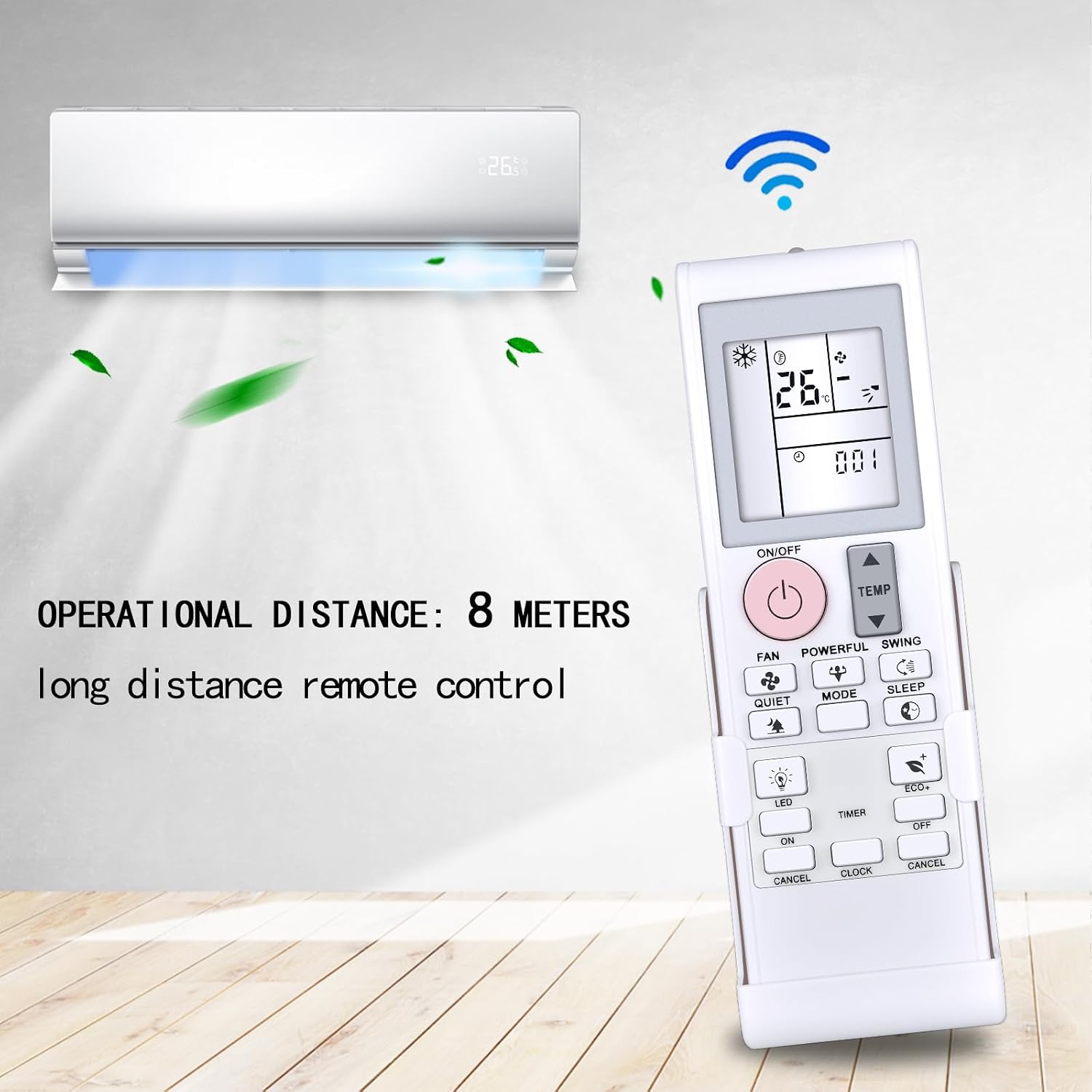 Replacement Remote Control Fits Daikin Air Conditioner 2531835 2543304 （with Wall Holder）