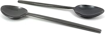 Vibhsa Tablespoons Set of 6 Piecces Stainless Steel, Black Glossy