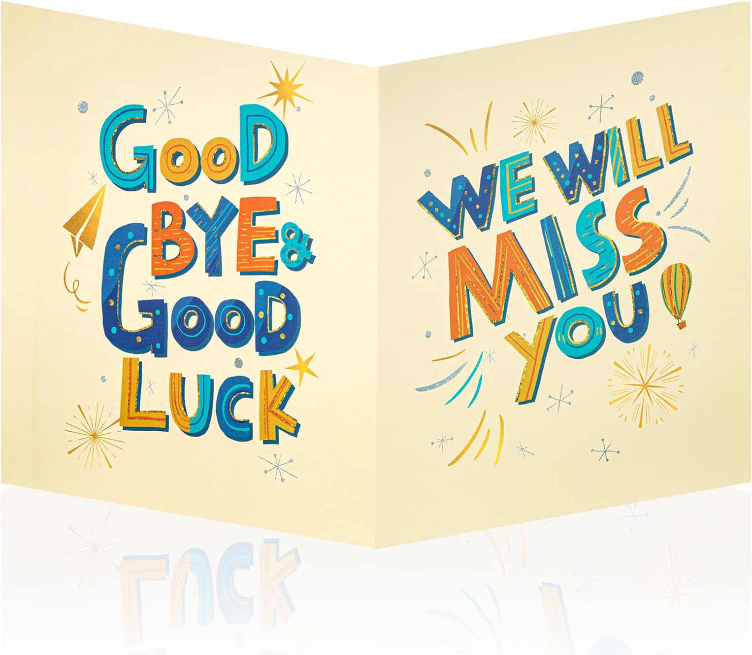 HOMANGA Jumbo Farewell Greeting Card, 13.8 x 21.6 Inch Good Luck Office Signature Card, We Will Miss You Goodbye Card, Large Going Away Card for Colleague, Retirement, Going Away Gift for Coworker Men