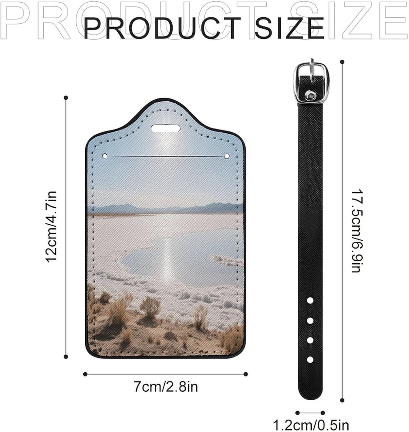 Saline Lake PU Leather Luggage Tag for Suitcases image 2