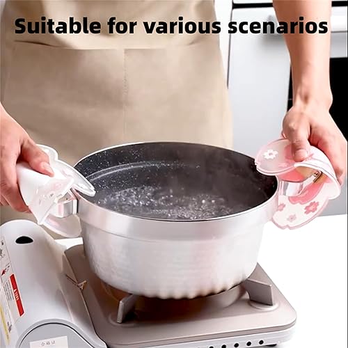 Miniatura 7 de MAOYONG Bonitos salvamanteles de silicona para ollas y sartenes calientes, paquete de 2 soportes de silicona de 7.67 pulgadas para cocina, tapetes