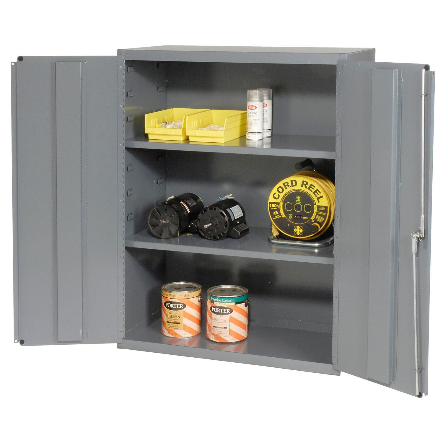 Durham 16 Gauge Welded Steel Industrial Duty Strength Storage Cabinet, 2600-2S-95, 2 Adjustable Shelves