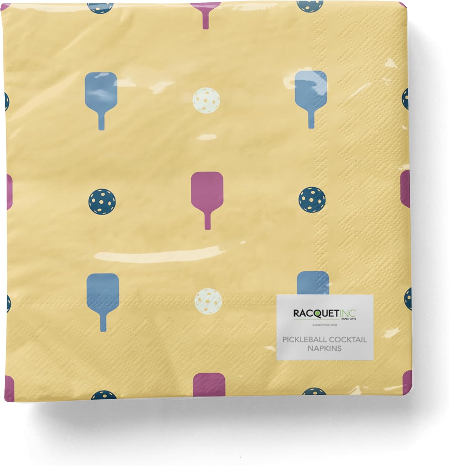 Pickleball Cocktail Napkins (20Pack) Yellow Cocktail Napkins