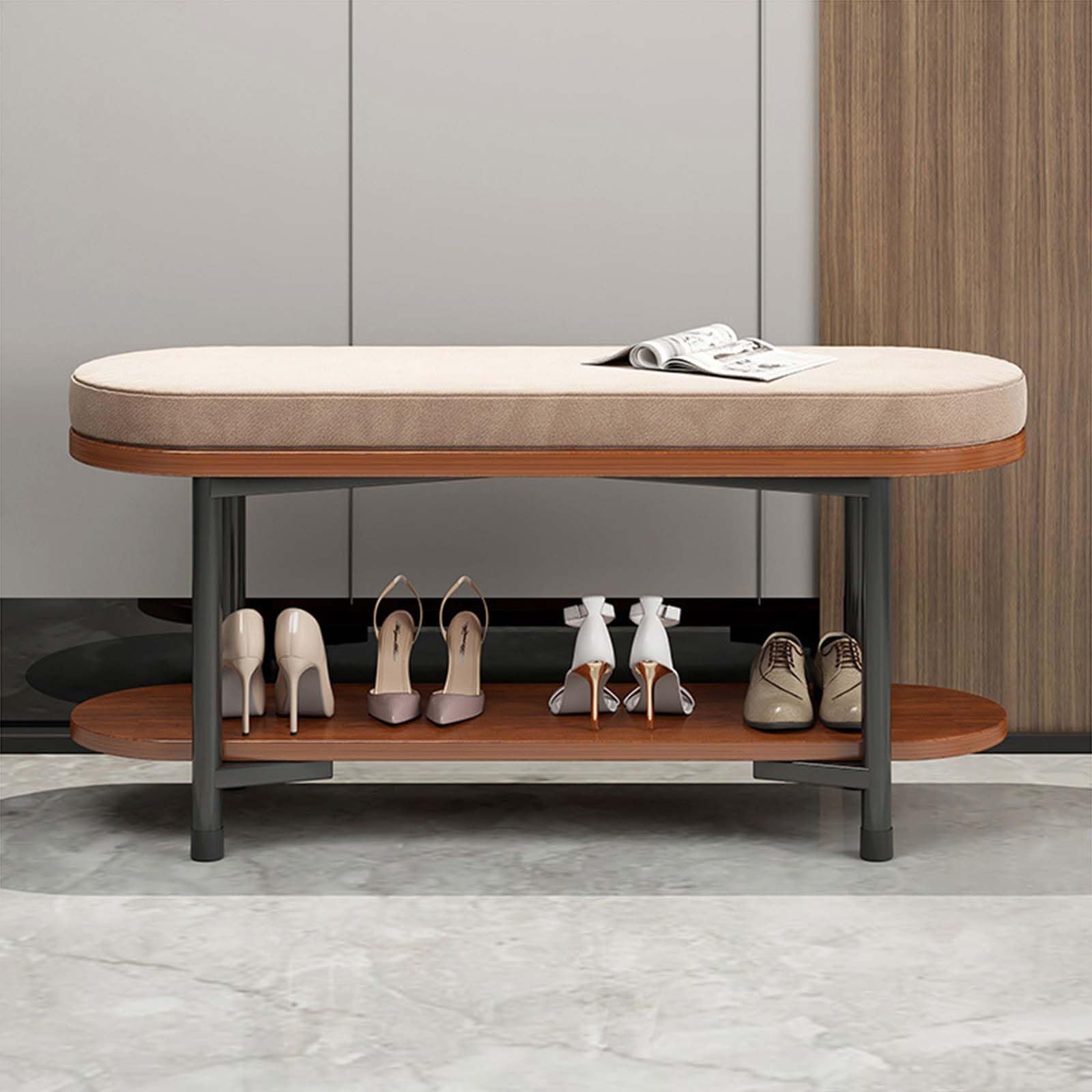 SVFOEBJM B,80 * 30 * 42cm, Shoe Bench with Cushion Storage Bench Multifunctional Shoe Rack Bench Entryway Modern Style Storage Organiser Shoe Racks for Entryway Living Room Hallway Holds