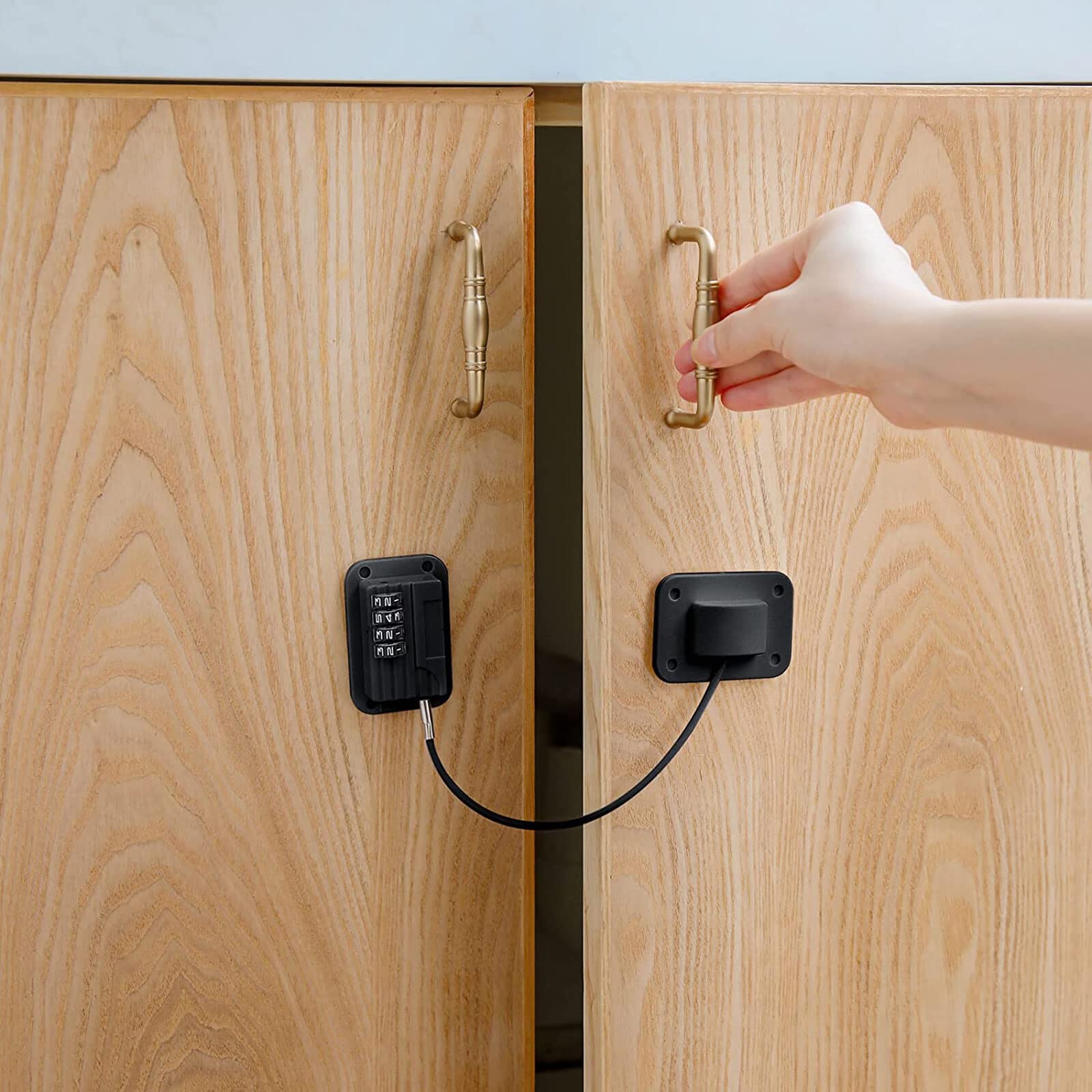 Lot de 4 Cadenas Frigo à Code,Verrou Sécurité Enfant,Serrure Adhésive | pour Réfrigérateur,Fenêtre,Congélateur,Tiroir & Porte,Sans Perçage,Protection Bébé Anti-Ouverture