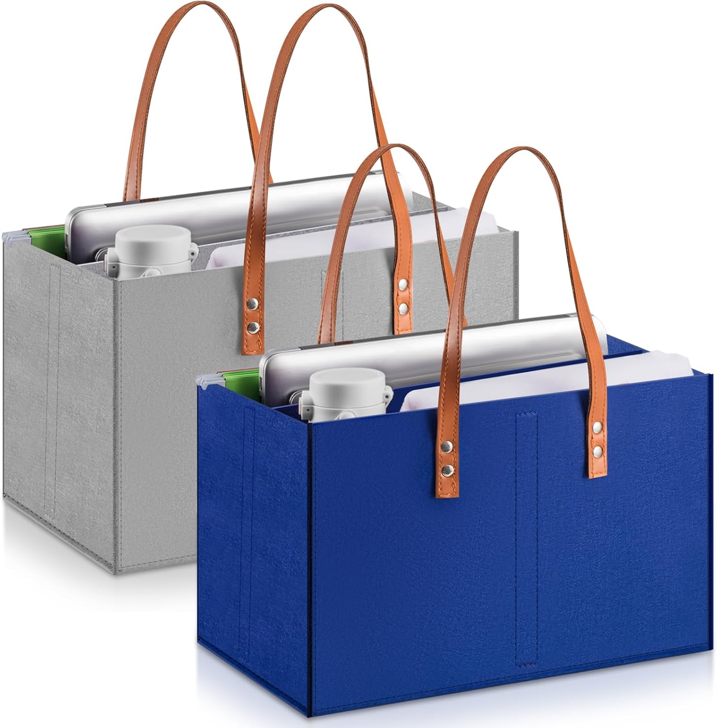 Abbylike 2 Pcs File Organizer Tote Bag with Handle Portable