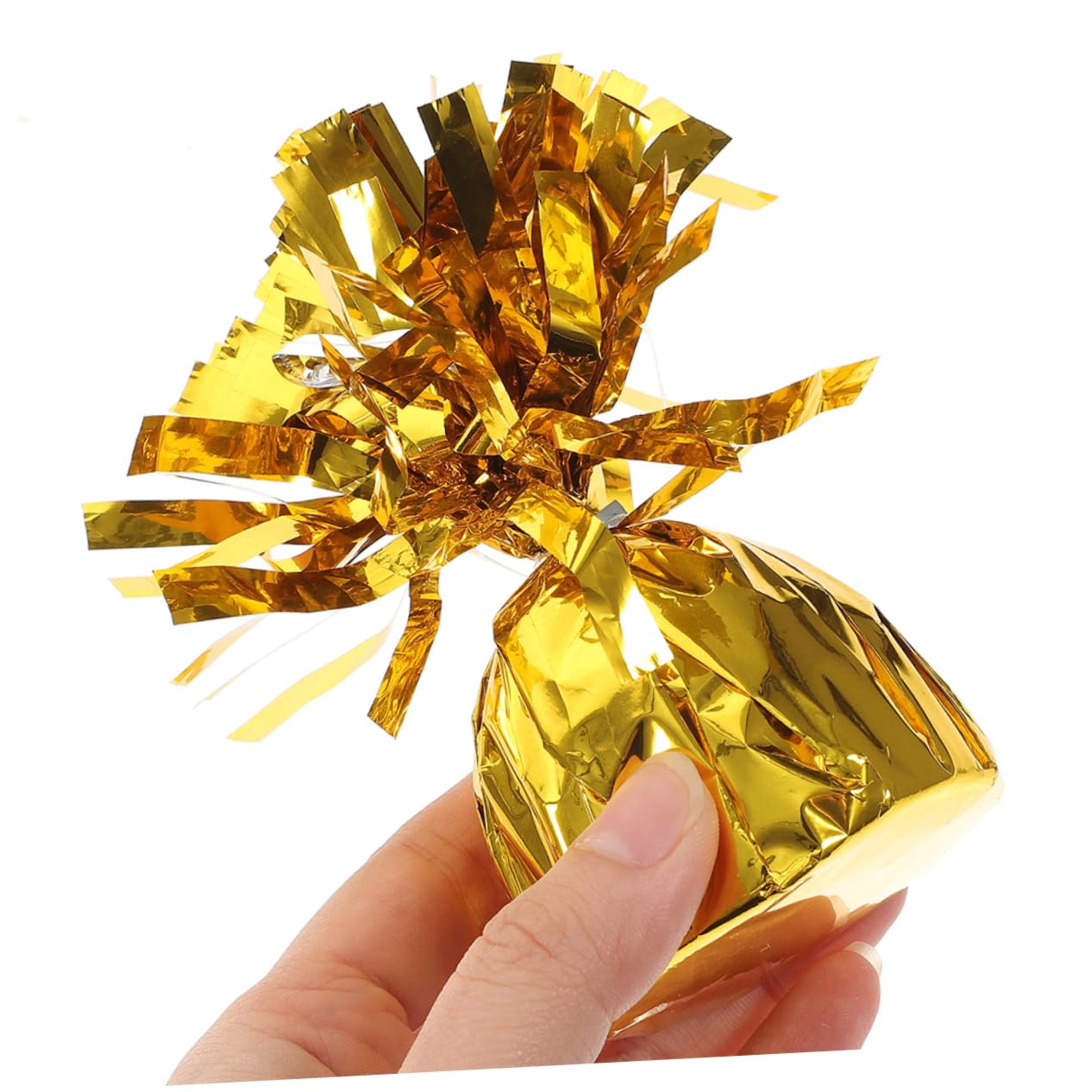 8 Stück Folienballongewichte Gold aus Pvc für Partydekoration und Hochzeit | Ballonzubehör im Eleganten Design, Stabile Gewichtblöcke für Heliumballons, Verhindert Wegfliegen