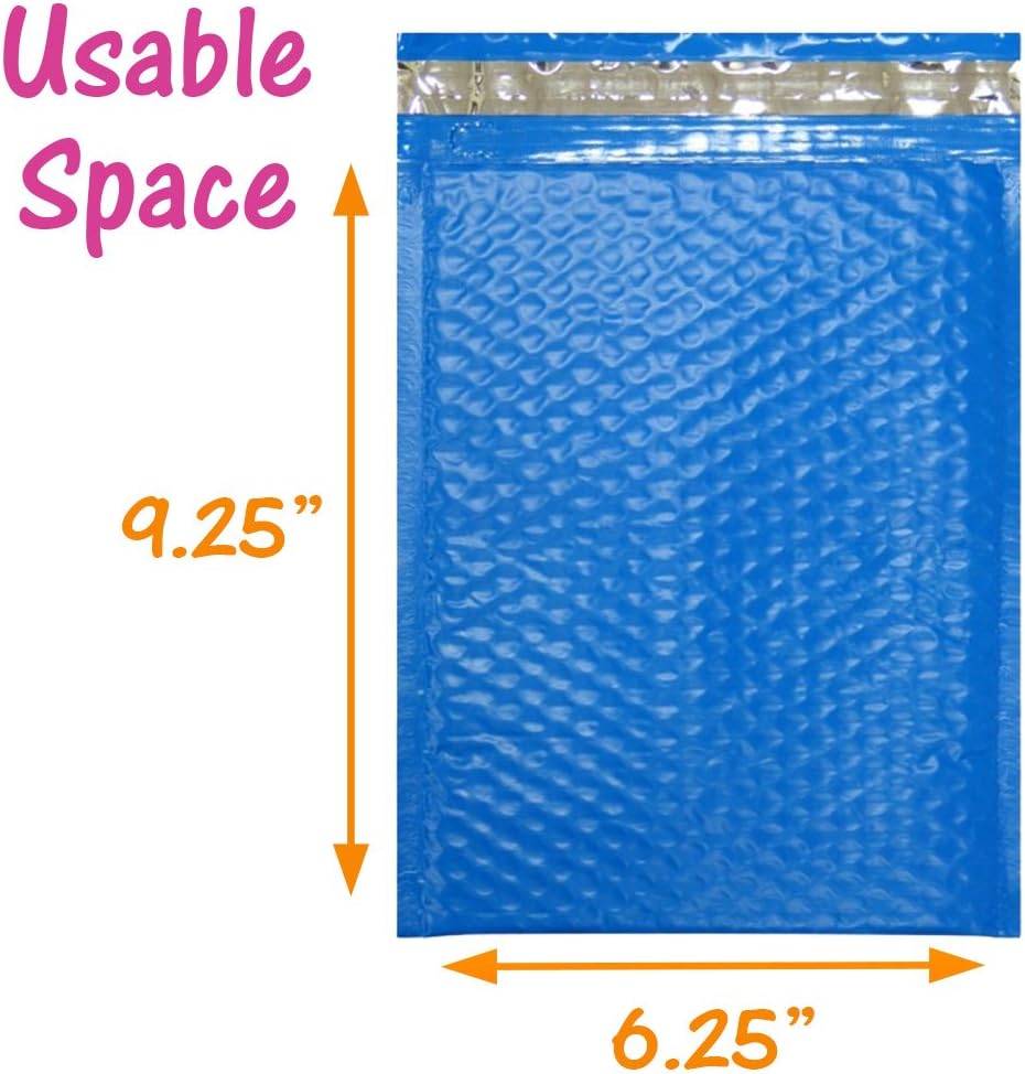 Colored Poly Bubble Mailers, Self Sealing Padded Mailing Envelopes, Mail Bags with Kissy Stickers Party Pack (All Color Mix, 30)