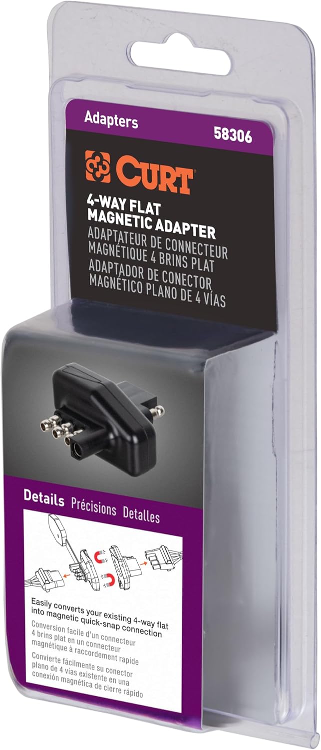 CURT 58306 4-Way Flat Magnetic Connector Adapter