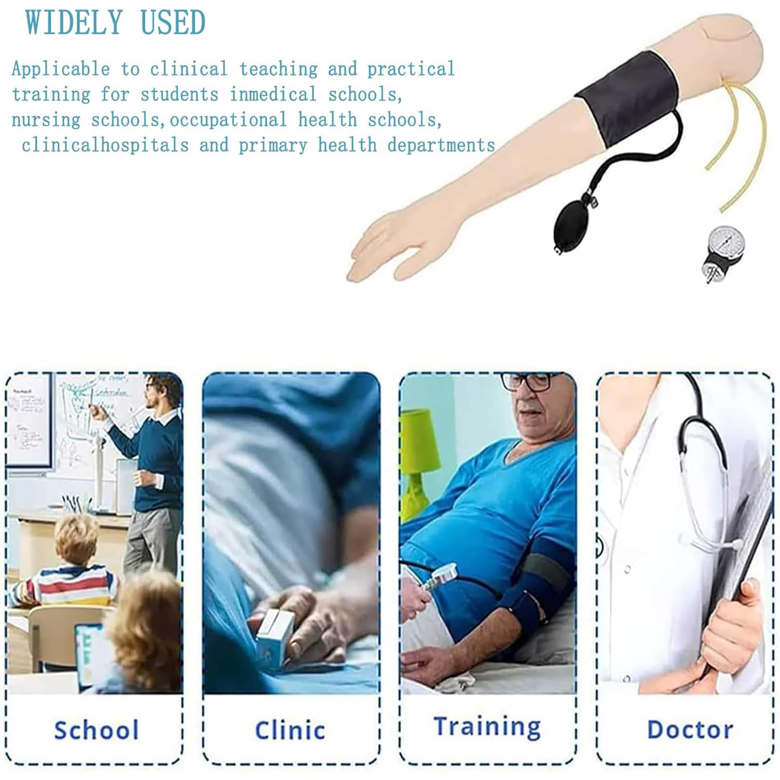 Mit komplettem Zubehör-Blutdruck-Trainingsarmsimulator | Fortschrittliches Blutdruck-Trainingsarm-Simulatormodell for die Patientenaufklärung und das Lehren von Schulungsfähigkeiten