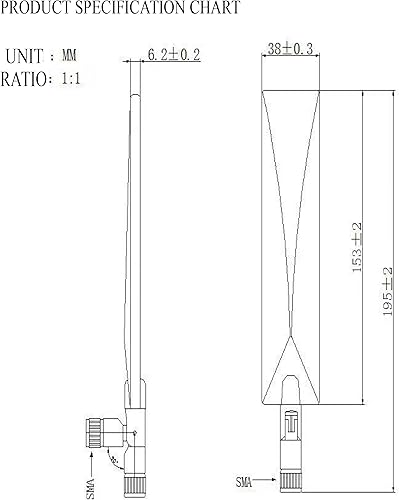 Miniatura 5 de Antena celular de banda ancha 4G LTE dipolo SMA Omni 8dBi 4G LTE Cámara de rastro celular de largo alcance Antena WiFi Antena de señal de alta
