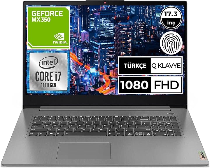 Lenovo Ideapad 3 Dizüstü Bilgisayar, 17.3" FHD, Intel Core i7-1165G7, 8GB RAM, 512GB SSD, NVIDIA GeForce MX350 2GB GDDR5, FreeDOS, 82H900BMTX