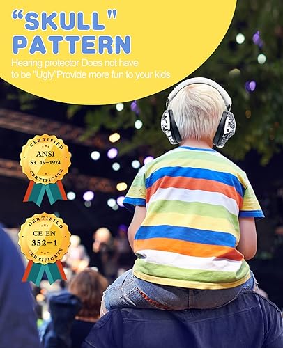 Miniatura 7 de PROHEAR 032 - Orejeras de seguridad de protección para los oídos para niños - Patrón de cráneo